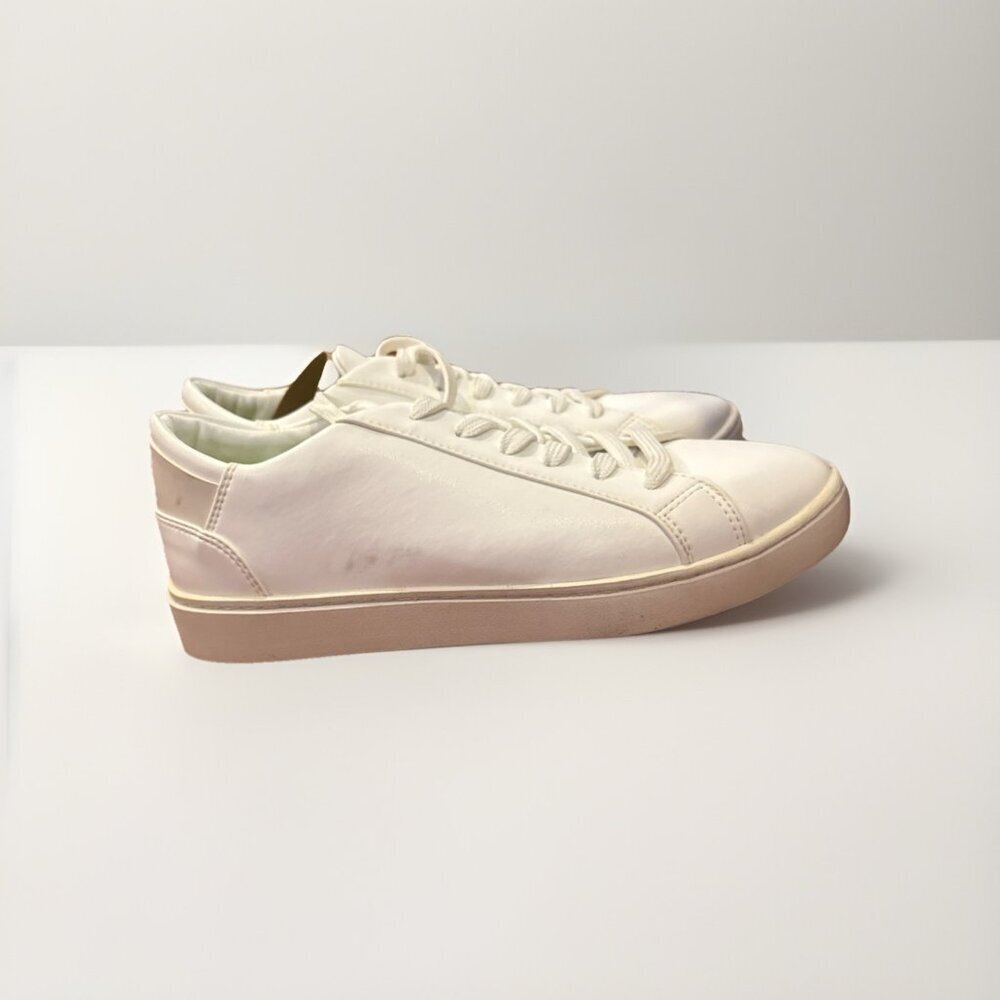 Thousand Fell Lace Up Vegan Leather Sneakers, Women's 7.5 White Cream